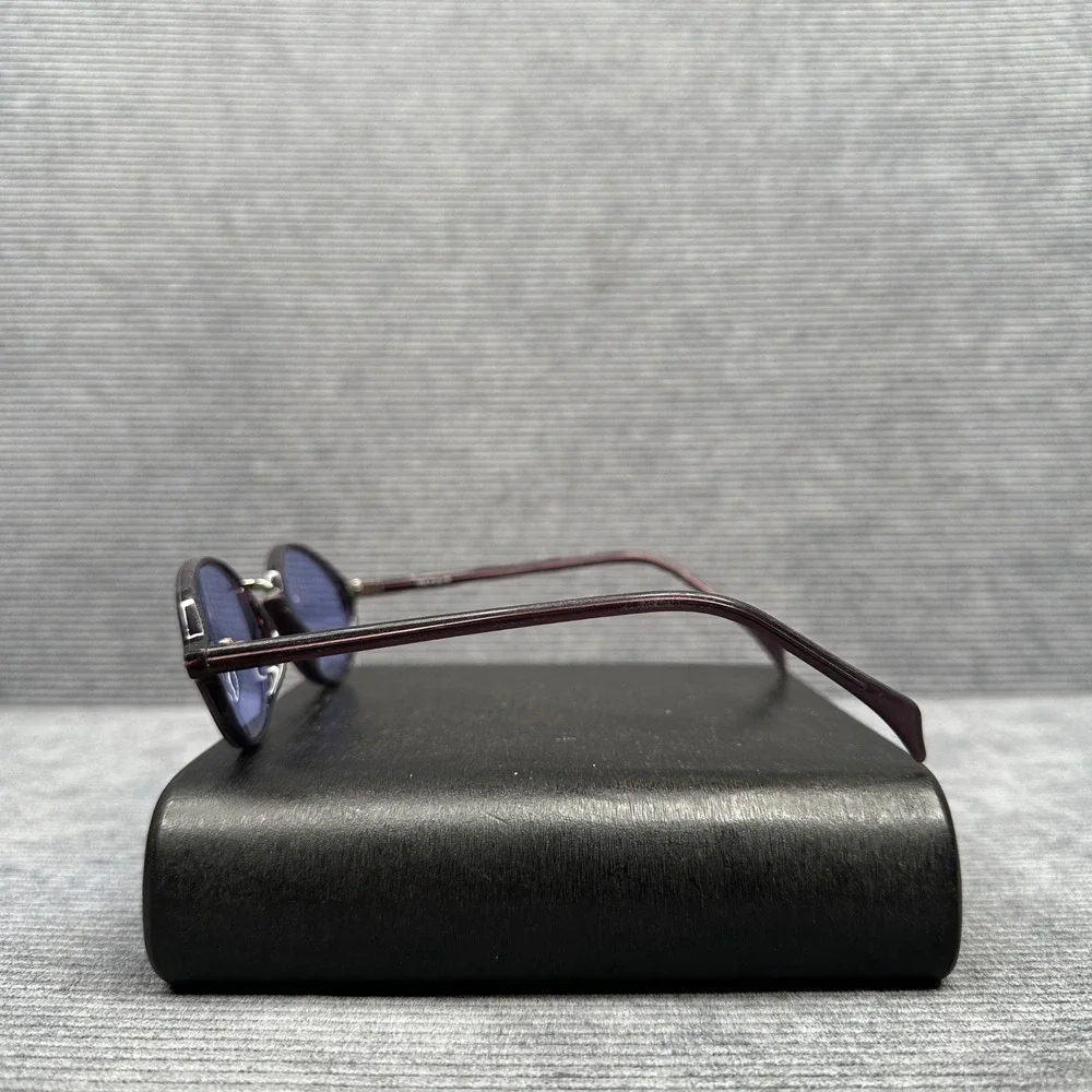 Revlon Vintage Oval Sunglasses Purple Burgundy Frame Blue Tint Lenses Retro 90s